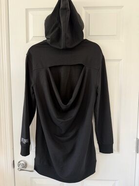 Victoria Secret Sport Open Black Black  Oversized Hoodie Tunic